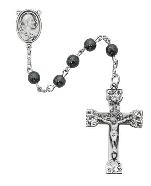 Genuine Hematite Rosary Boxed