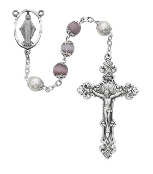 Violet Cat's Eye Rosary Boxed