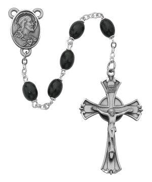Black Wood Rosary Boxed