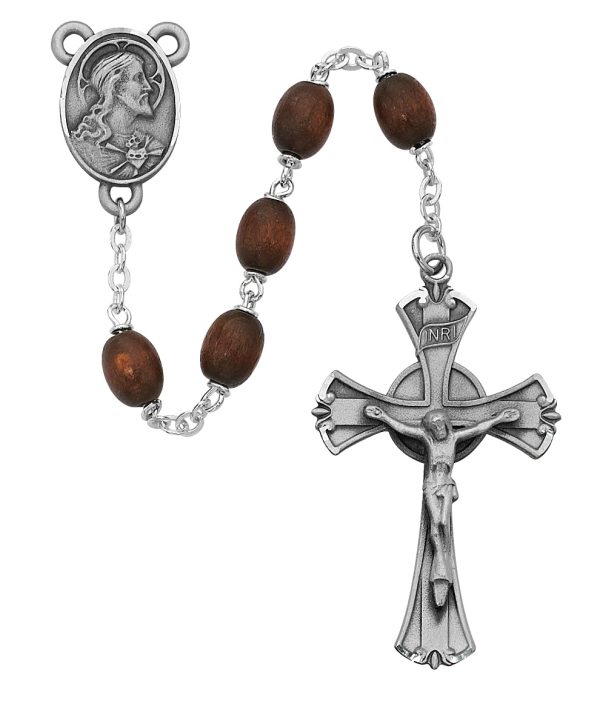 Brown Wood Rosary Boxed