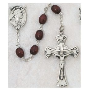 Brown Wood Rosary Boxed