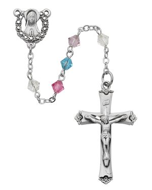 Multi Swarovski Bead Rosary Boxed