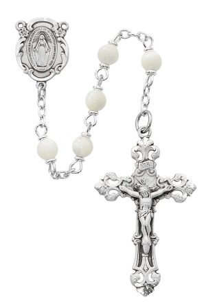 Genuine Mother of Pearl Rosary Boxed