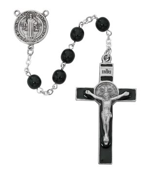 Black St. Benedict Rosary Boxed
