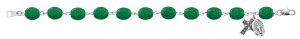 7.5in Green Shamrock Rosary Bracelet Boxed