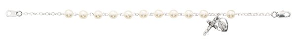 7.5in Pearl Rosary Bracelet Boxed