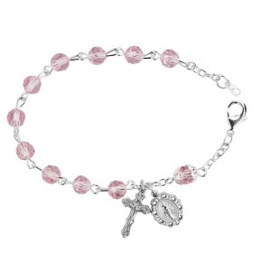 Pink  Rosary Bracelet boxed