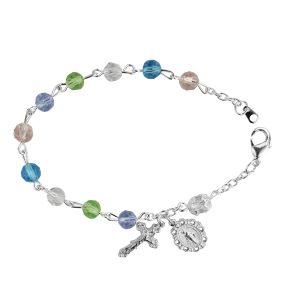 Multi Color  Rosary Bracelet boxed