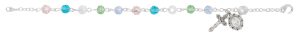 Sterling Silver Multi color Rosary Bracelet boxed