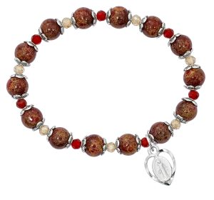 Red Stretch Bracelet with Miraculous Boxed