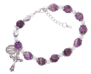 Amethyst Stone Beads with Adjustable Links at Clasp
