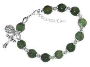 Moss Agate Stone Beads with Adjustable Links