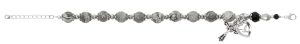 H.S.on Picasso Stone & Black Crystal Beads with Adjustable Links