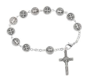 METAL ST. BENEDICT ROSARY BRACELET DELUXE BOX