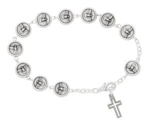 METAL HOLY SPIRIT ROSARY BRACELET DELUXE BOX