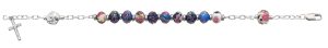 7.5in Multi Crystal Rosary Bracelet Boxed