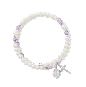 June Amethyst Crystal and Pearl Beads