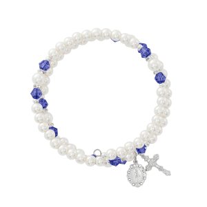 September Dark Blue Crystal and Pearl Beads