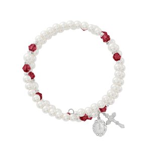 January Garnet Crystal and Pearl Beads