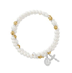 November Topaz Crystal and Pearl Beads