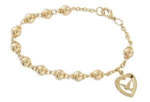7.5" GOLD PLATE ROSARY BRACELET BOXED