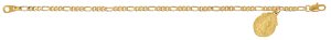 GOLD TONE FIGARO GUADALUPE BRACELET DELUXED BOXED