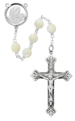 Genuine Mother of Pearl Rosary Boxed