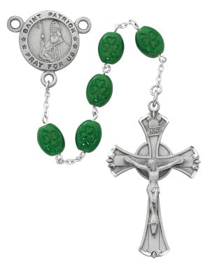 Shamrock St Patrick Rosary Boxed