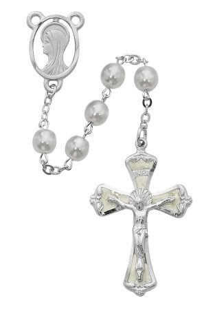Pearl Madonna Rosary Boxed