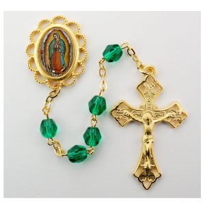Green Lady of Guadalupe Rosary Boxed