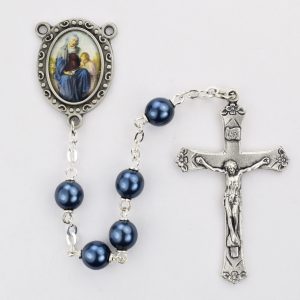 Blue St Anne Rosary Boxed