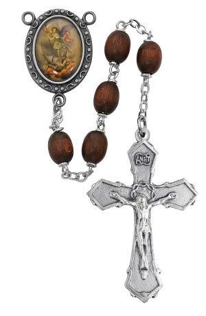 Brown St. Michael Rosary Boxed