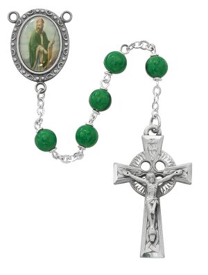 Green Shamrock St Patrick Rosary Boxed