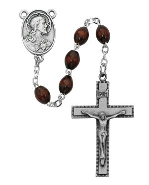 Brown Wood Rosary Boxed
