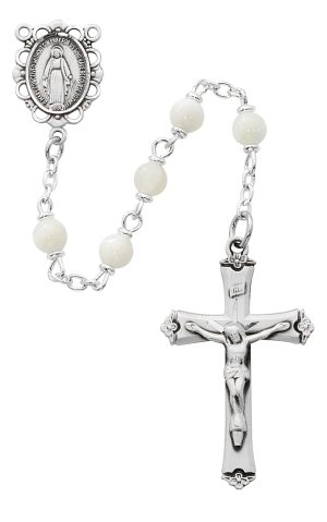 Genuine Mother of Pearl Rosary Boxed