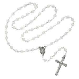 Crystal Tin Cut Rosary Boxed