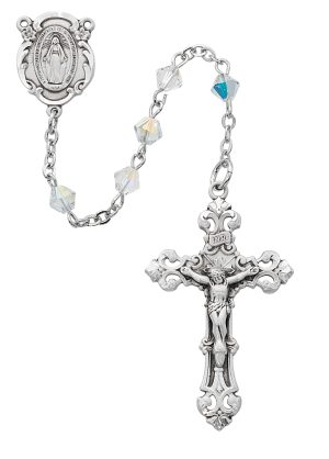 Crystal Swarovski Bead Rosary Boxed