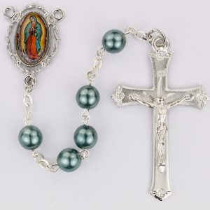 Teal Our Lady of Guadalupe Decal Rosary Boxed