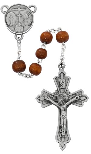 Brown Wood Rosary Boxed