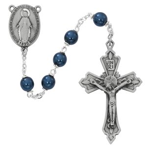 Blue Metallic Rosary