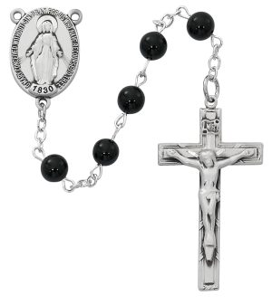 Black Onyx Rosary Boxed