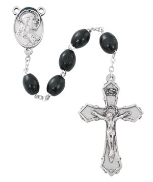 Black Sacred Heart Rosary Boxed