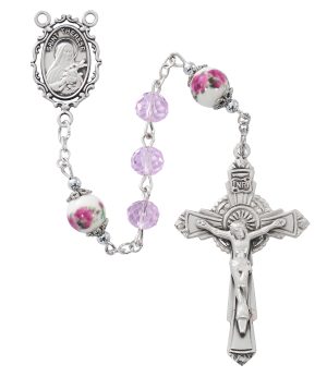 Pink St. Therese Rosary Boxed
