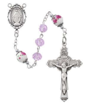 Pink St. Therese Rosary Boxed