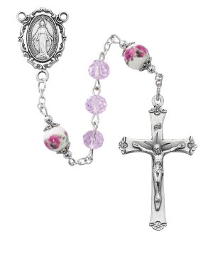 Pink St. Therese Rosary Boxed