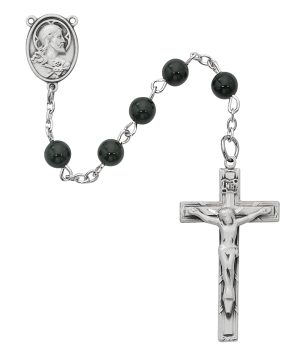 Pewter Hematite Rosary Boxed