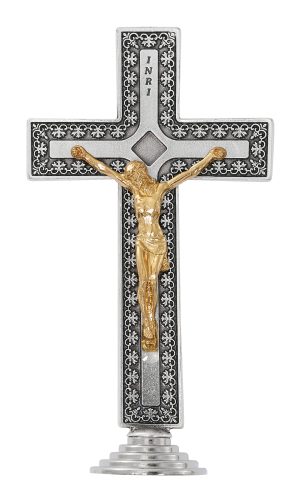 5" TWO-TONE STAND CRUCIFIX BOXED