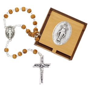 MIRACULOUS WOOD ROSARY & WOOD BOX
