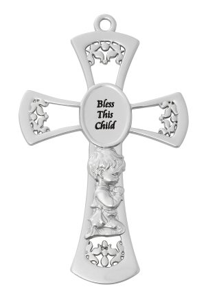 6in Pewter Baby Boy's Cross
