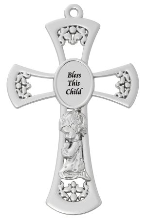 6in Pewter Baby Girl's Cross